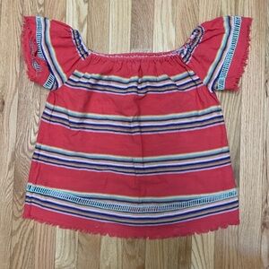 Anthropologie dRA Los Angeles‎ Coral Embroidered Off the Shoulder Top